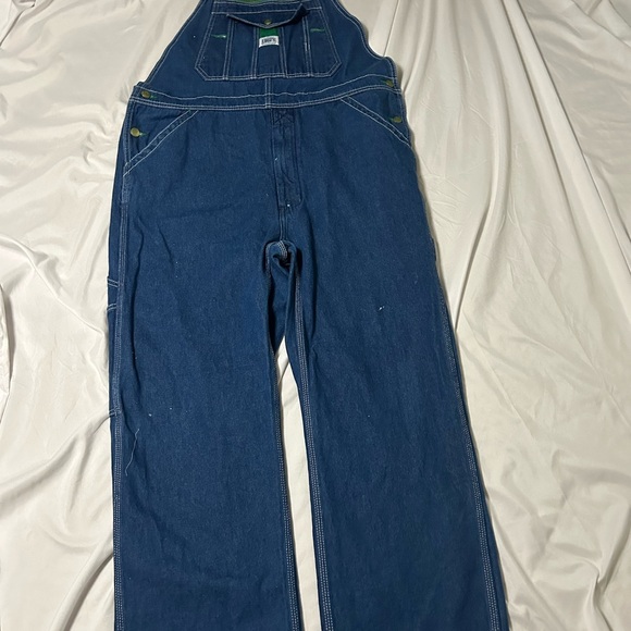 Liberty Bib Overalls Men’s 40x30 Blue Denim Baggy Workwear Carpenter Jeans - Picture 7 of 13